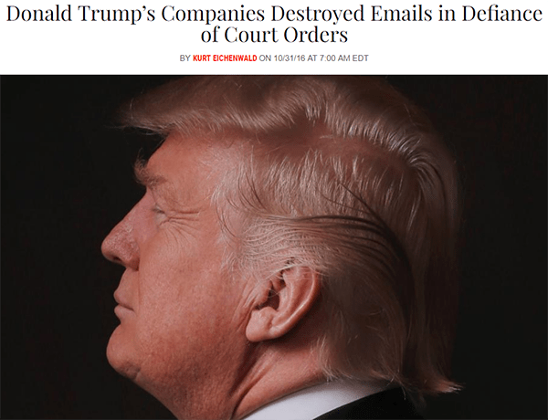 Donald Trump's 40 year history of Obstruction of Justice